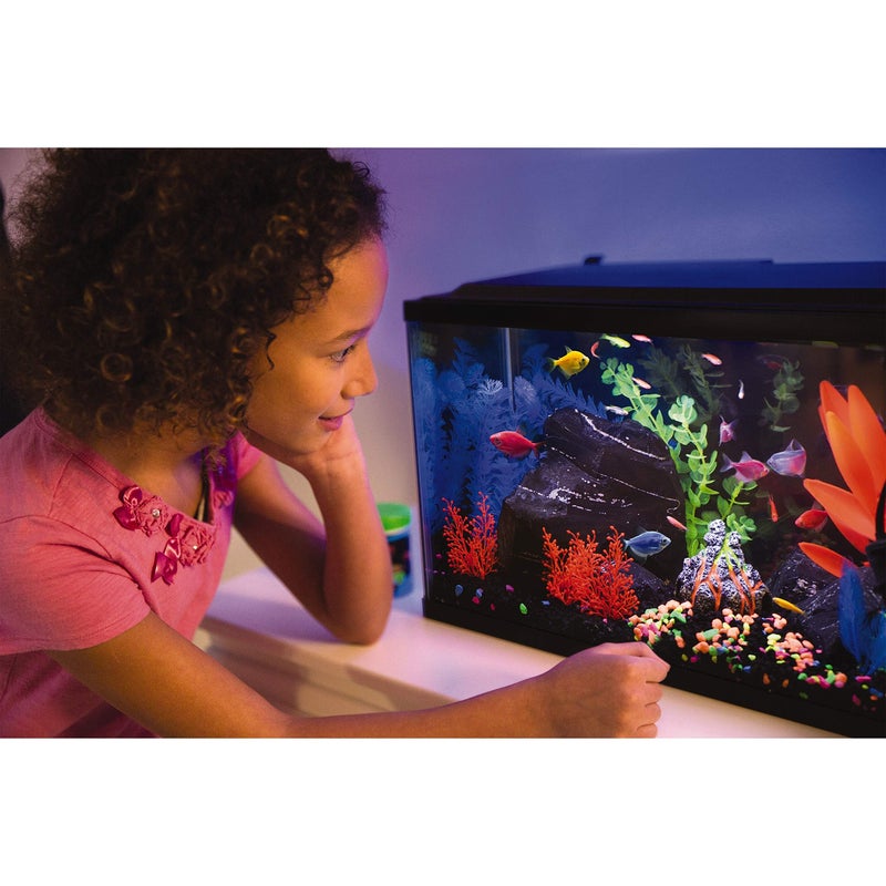 GloFish Plant Aquarium DÃ©cor, Purple and Green Large, Fluorescent Under Blue LED Light - Image 2